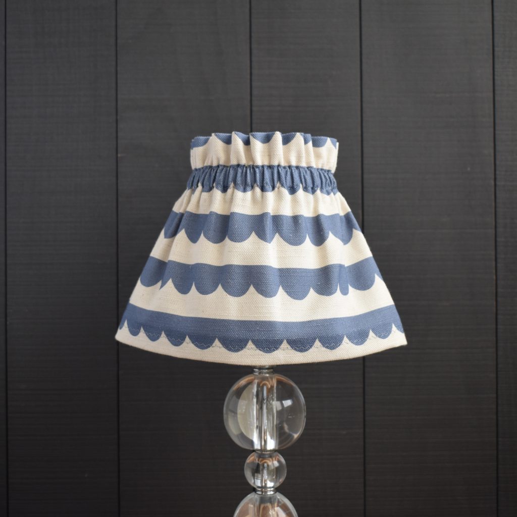 Dolly Blue Scallop Gathered Scrunchie Lampshade