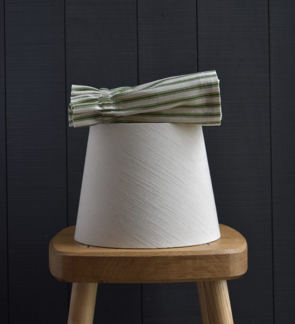 Dolly Green Ticking Stripe Scrunchie Lampshade - Image 2